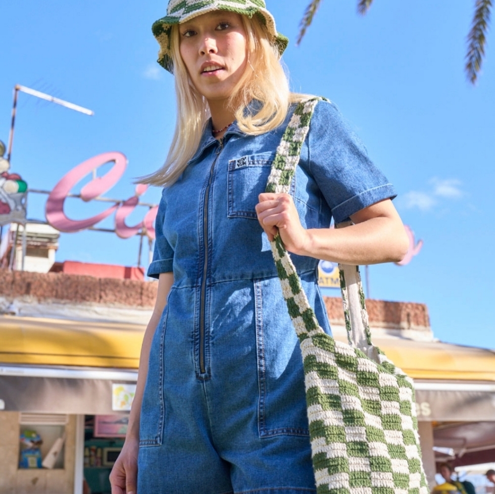 Lucy & Yak Riley Romper Size Midwash Blue UK10 US6